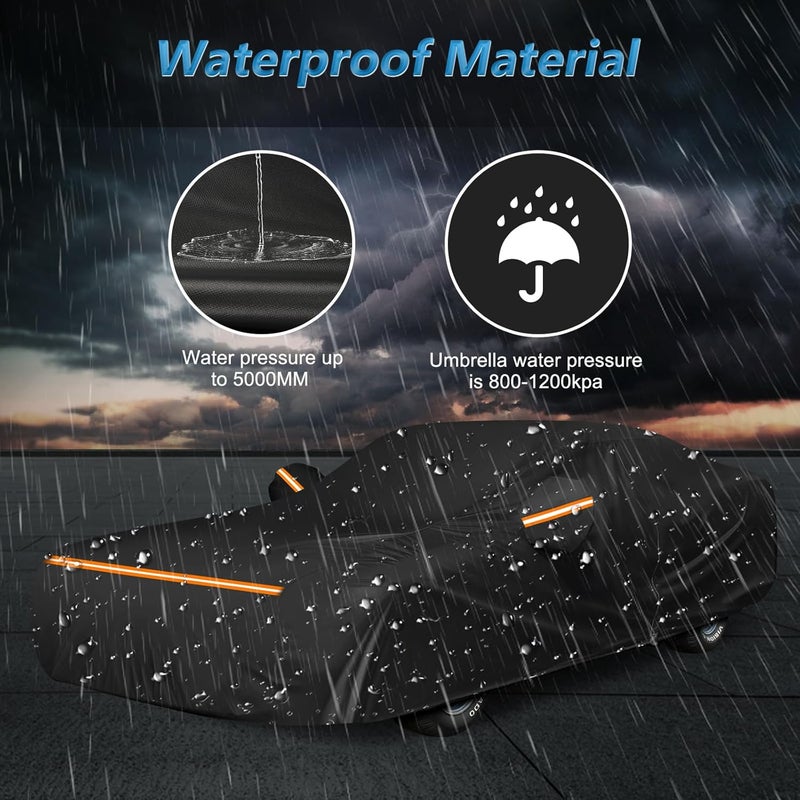 BIGACOVER Car Cover for Dodge Charger 1968-1974, Waterproof 210D Oxford Cloth and Cotton Cover Outdoor Full Car Covers with Zipper Windproof Heavy Duty All Weather with Wind, Sun, UV and Dust Protectio - Image 5